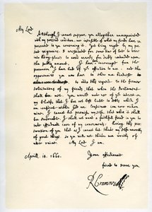 Brief van Richard Cromwell, Lord Protector, aan generaal George Monck, 18 april 1660 door Richard Cromwell