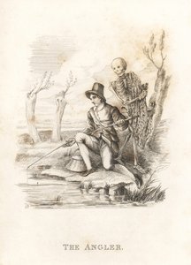 Het skelet van de Dood en de visser, 1827 (gravure)