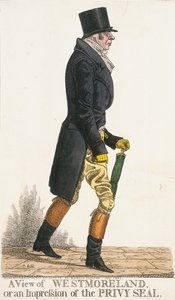 Een uitzicht op Westmoreland, of een indruk van het privyzegel, 1821 door Richard Dighton