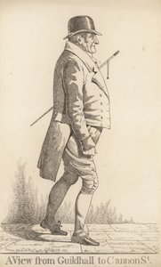 Een uitzicht van Guidhall naar Cannon Street