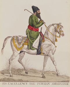 Zijne Excellentie de Perzische Ambassadeur Mirza Abul Hassan Khan Tijdens zijn Tweede Ambassadebezoek aan Londen, 1819 door Richard Dighton