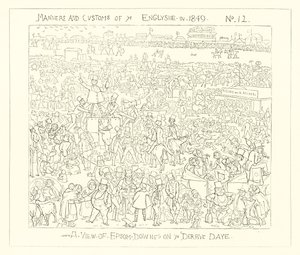 Een uitzicht op Epsom Downs op Derby Day door Richard Doyle