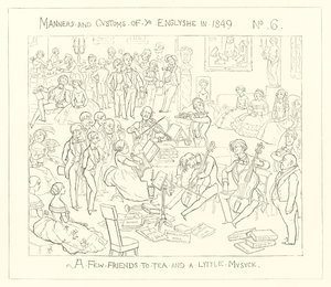 Een paar vrienden voor thee en een beetje muziek door Richard Doyle