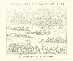 Een vooruitzicht van de Thames Regatta door Richard Doyle