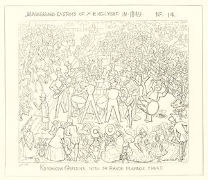 Kensington Gardens met de band die speelt door Richard Doyle