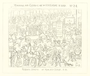 Regent Street om vier uur in de middag door Richard Doyle