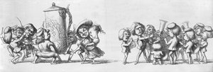 Bands spelen voor bezoekers van de Grote Tentoonstelling, 1851 door Richard Doyle