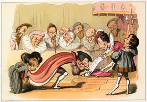 Koning Edward VI verleent een charter door Richard Doyle
