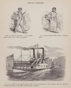 Pagina uit The American Tour of Messrs Brown, Jones and Robinson (gravure) door Richard Doyle