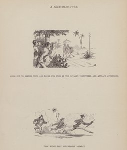 Pagina uit De Amerikaanse Tour van de heren Brown, Jones en Robinson (gravure)
