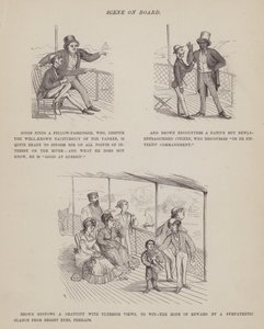 Pagina uit De Amerikaanse tour van de heren Brown, Jones en Robinson (gravure) door Richard Doyle