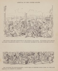 Pagina uit De Amerikaanse tour van de heren Brown, Jones en Robinson (gravure) door Richard Doyle