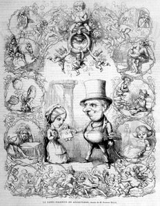 Valentijnsdag gevierd in Engeland. Illustratie door Richard Doyle (1824 - 1883).