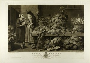 Een fruitmarkt, uit The Houghton Gallery door Richard Earlom