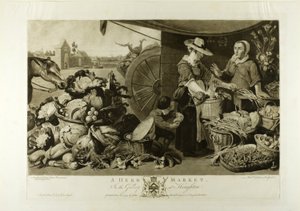 Een kruidenmarkt, uit The Houghton Gallery door Richard Earlom