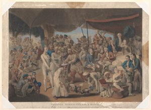 Haanwedstrijd van kolonel Mordaunt in Lucknow door Richard Earlom