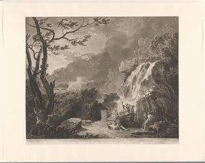 Landschap met Meleager en Atalanta jagend op het zwijn van Calydon door Richard Earlom