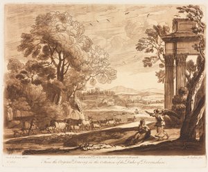 Liber Veritatis: Nr. 133, Een Landschap met Vee en de Engel die Hagar Troost