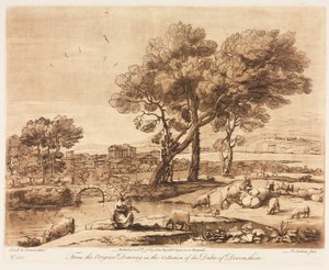 Liber Veritatis: Nr. 135, Een landschap, met gebouwen, Mercurius steelt Admetus