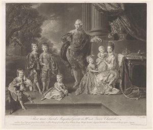 Portret van George III, koning van het Verenigd Koninkrijk, en zijn gezin