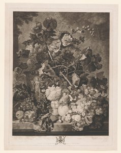 Stilleven met fruit en bloemen