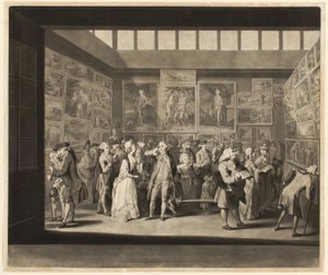 De tentoonstelling van de Koninklijke Academie van Schilderkunst in het jaar 1771 door Richard Earlom