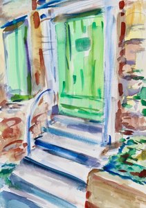 Groene Deur en Luiken door Richard Fox
