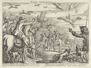 Valkenjacht op reigers en eenden door Richard Gaywood (possibly)