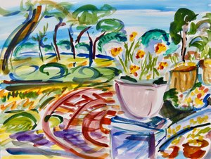 Bloemen op het Terras door Richard H. Fox