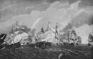 Actie bij San Domingo, c1807 door Richard Harraden
