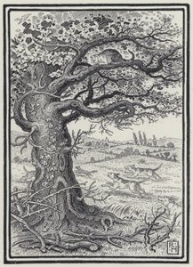 De vos en de kat (gravure) door Richard Heighway