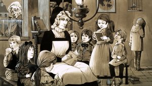 Een "Dame School" uit de jaren 1830 (gouache op papier)