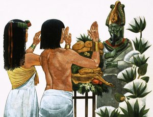 Offeren van voedsel aan de God Osiris door Richard Hook