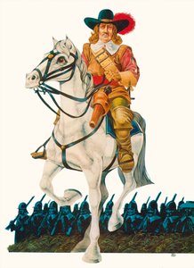 Oliver Cromwell (kleurenlitho)