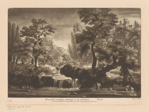 Landschap met waterval door Richard Houston