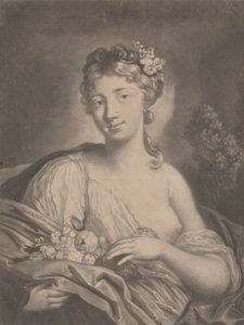 Lente: een jonge vrouw met bloemen in haar mantel, 1775 door Richard Houston