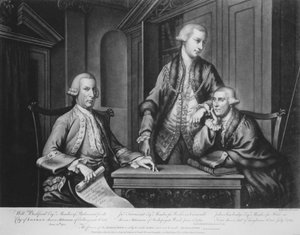 William Beckford (1709-70) James Townsend en John Sawbridge (ca. 1732-95) Schepenen van Londen, gegraveerd door de kunstenaar, 1769