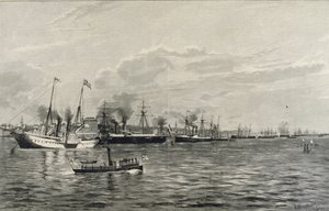 De Marineparade in Kiel op 3 september 1890 door Richard Huenten