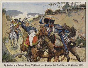 Heroïsche dood van Prins Louis Ferdinand van Pruisen in de Slag bij Saalfeld door Richard Knotel