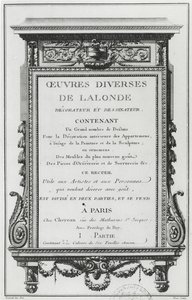 Frontispice naar Oeuvres diverses de Lalonde, decorateur et dessinateur door Richard Lalonde