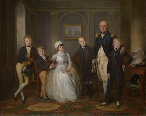 Kapitein Richard Grindall (1750-1820) en zijn familie, ca. 1800 door Richard Livesay