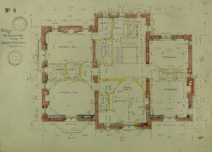 William Borden Residence, Chicago, Illinois, Plan tweede verdieping door Richard Morris Hunt