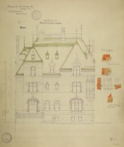William Borden Residence, Chicago, Illinois, zuidelijke gevel door Richard Morris Hunt