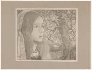 Helga die voor zich uit kijkt door Richard Nicolaüs Roland Holst (signed by artist)