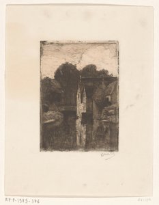 Huizen aan het water door Richard Nicolaüs Roland Holst (signed by artist)