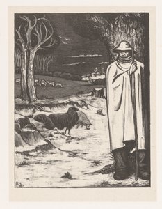 Herder met een Kudde Schapen in een Heuvellandschap door Richard Nicolaüs Roland Holst