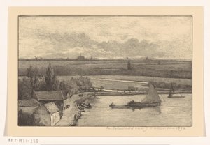 Landschap met zeilschepen op het water door Richard Nicolaüs Roland Holst