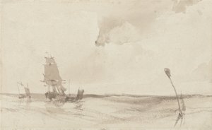 Een zeegezicht door Richard Parkes Bonington