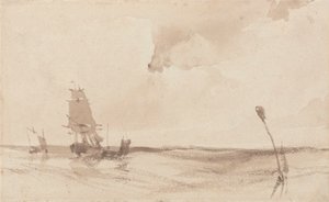 Een zeelandschap door Richard Parkes Bonington
