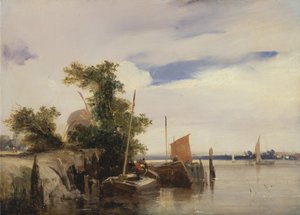 Barges op een rivier